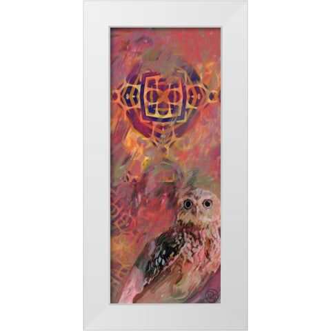 Vivid Owl White Modern Wood Framed Art Print by Butcher, Sarah