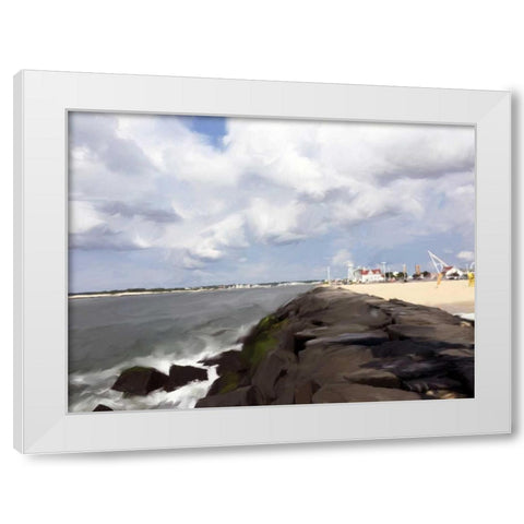 Scratchrock White Modern Wood Framed Art Print by Butcher, Sarah