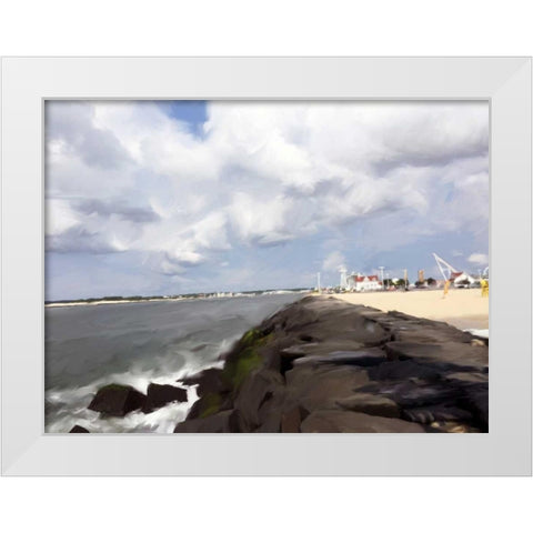 Scratchrock White Modern Wood Framed Art Print by Butcher, Sarah