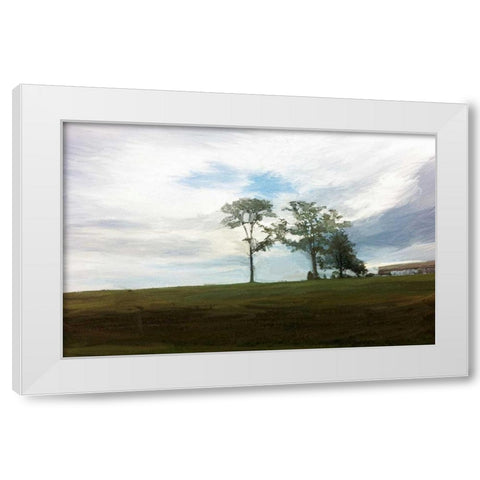 Two Trees White Modern Wood Framed Art Print by Butcher, Sarah
