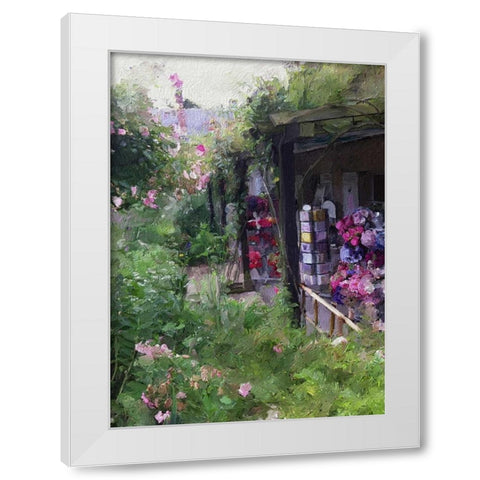 Gift Shop At Giverny White Modern Wood Framed Art Print by Butcher, Sarah