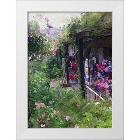 Gift Shop At Giverny White Modern Wood Framed Art Print by Butcher, Sarah