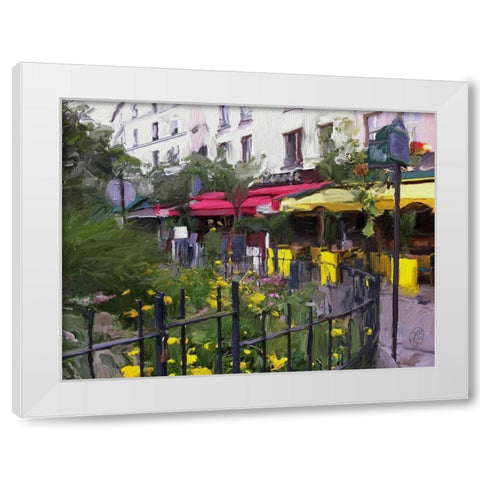 Place Du Petitpont White Modern Wood Framed Art Print by Butcher, Sarah