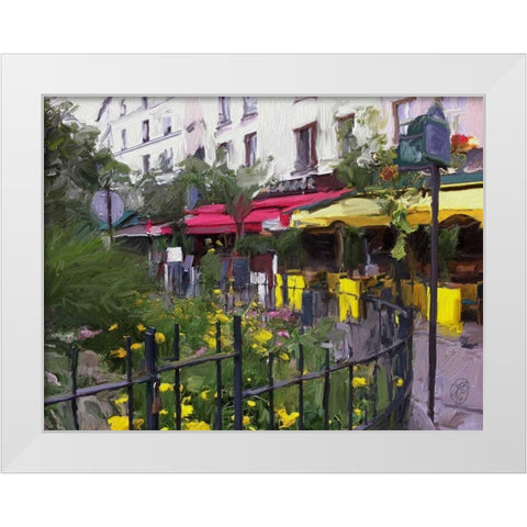 Place Du Petitpont White Modern Wood Framed Art Print by Butcher, Sarah