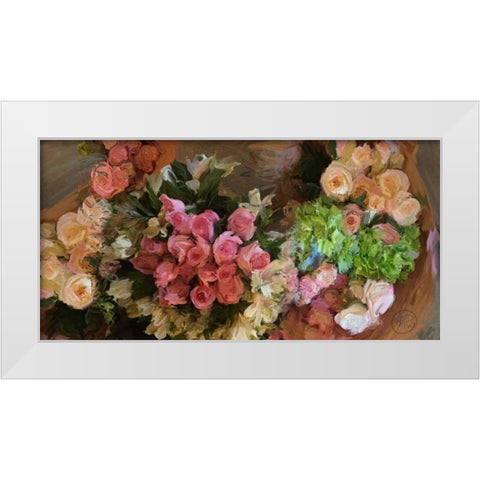 Roses Upon Roses White Modern Wood Framed Art Print by Butcher, Sarah