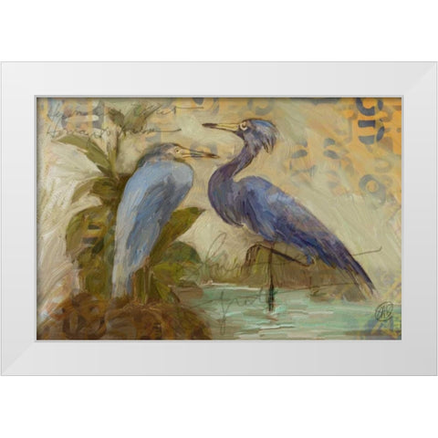 Egret Pair White Modern Wood Framed Art Print by Butcher, Sarah