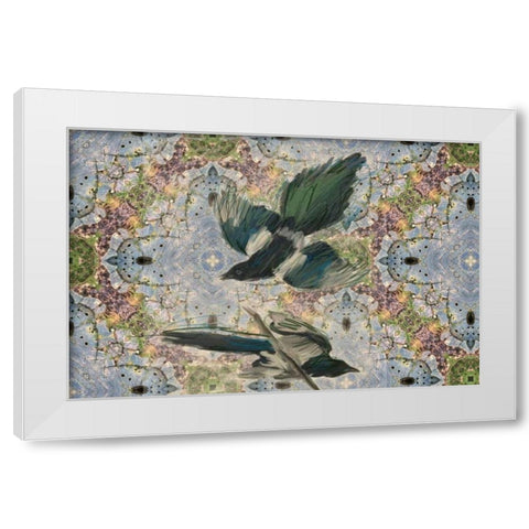 Birds In Flight White Modern Wood Framed Art Print by Butcher, Sarah