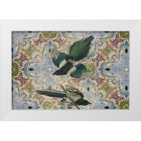Birds In Flight White Modern Wood Framed Art Print by Butcher, Sarah