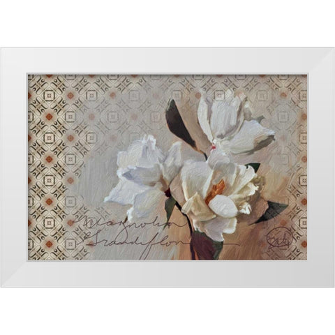Magnolia Grandi Flora White Modern Wood Framed Art Print by Butcher, Sarah