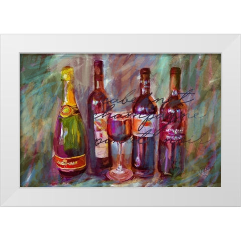 Wine Paint White Modern Wood Framed Art Print by Butcher, Sarah