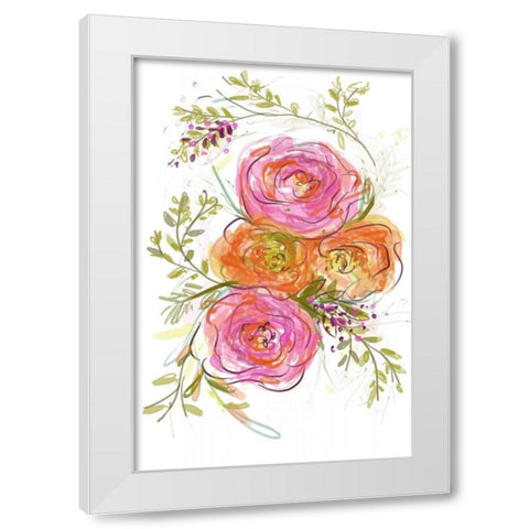Peonies White Modern Wood Framed Art Print by Butcher, Sarah