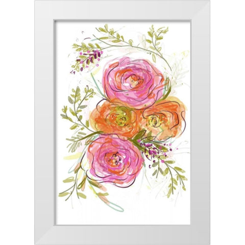 Peonies White Modern Wood Framed Art Print by Butcher, Sarah
