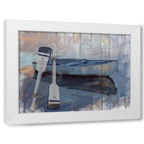 Solo Boat White Modern Wood Framed Art Print by Butcher, Sarah