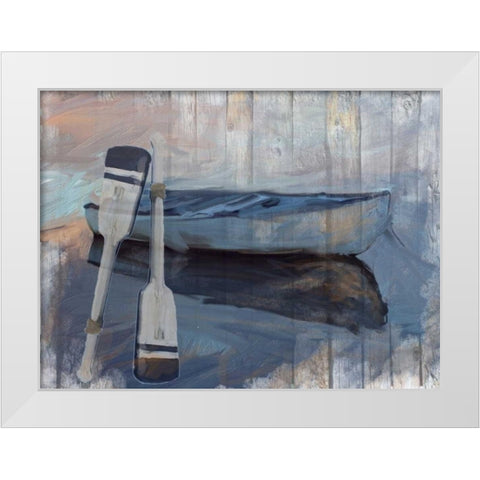 Solo Boat White Modern Wood Framed Art Print by Butcher, Sarah