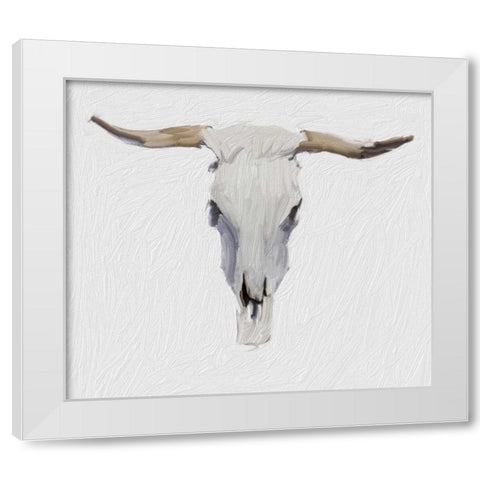 Alabaster Cow Skull White Modern Wood Framed Art Print by Butcher, Sarah