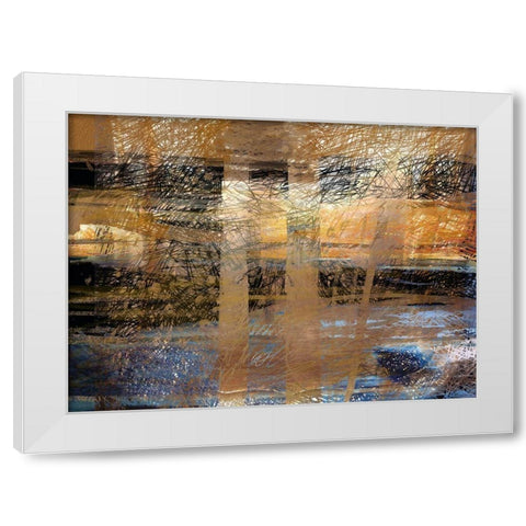 Golden Rain White Modern Wood Framed Art Print by Butcher, Sarah