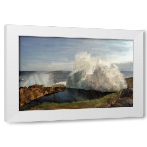 Ocean Big Wave White Modern Wood Framed Art Print by Butcher, Sarah