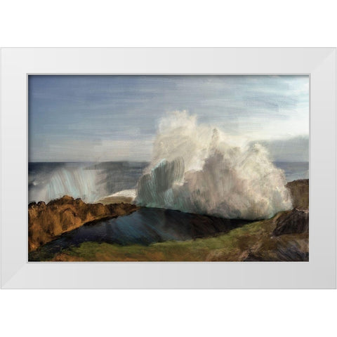 Ocean Big Wave White Modern Wood Framed Art Print by Butcher, Sarah