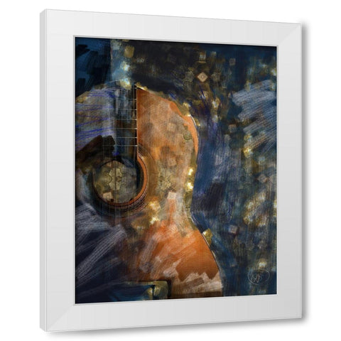 Guitar Lights White Modern Wood Framed Art Print by Butcher, Sarah