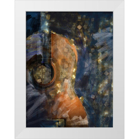 Guitar Lights White Modern Wood Framed Art Print by Butcher, Sarah
