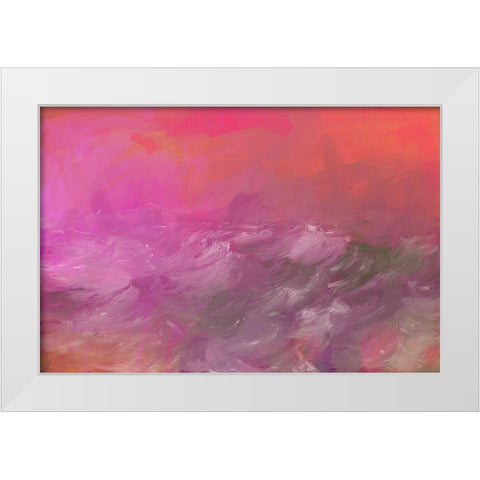Pink Sea Orange Sky White Modern Wood Framed Art Print by Butcher, Sarah