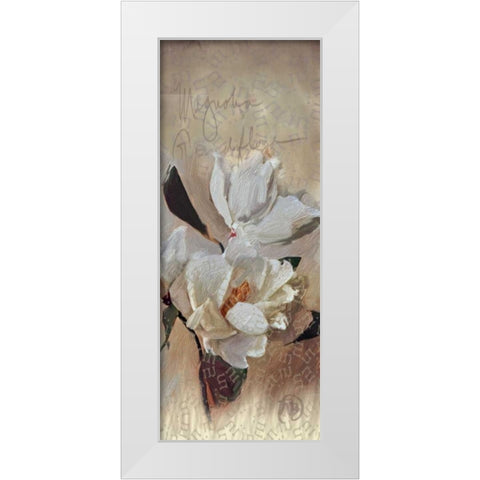 Magnolia White Modern Wood Framed Art Print by Butcher, Sarah