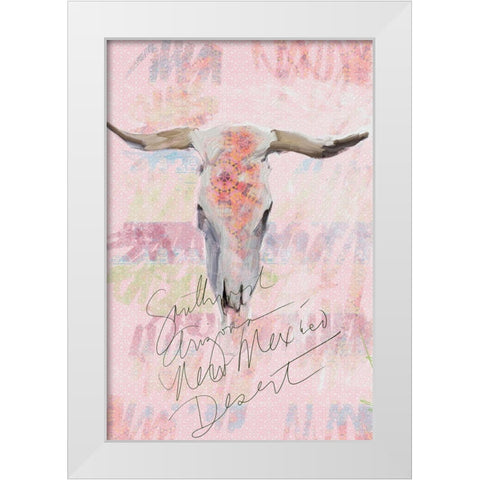 Southwest Skull White Modern Wood Framed Art Print by Butcher, Sarah