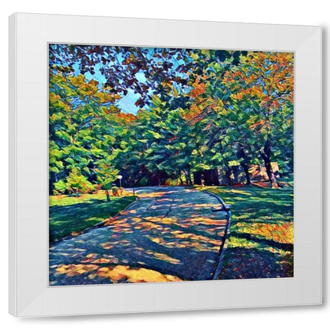 Shadyview Lane White Modern Wood Framed Art Print by Butcher, Sarah