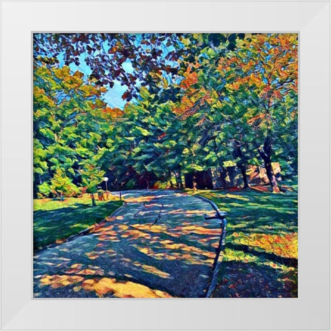 Shadyview Lane White Modern Wood Framed Art Print by Butcher, Sarah