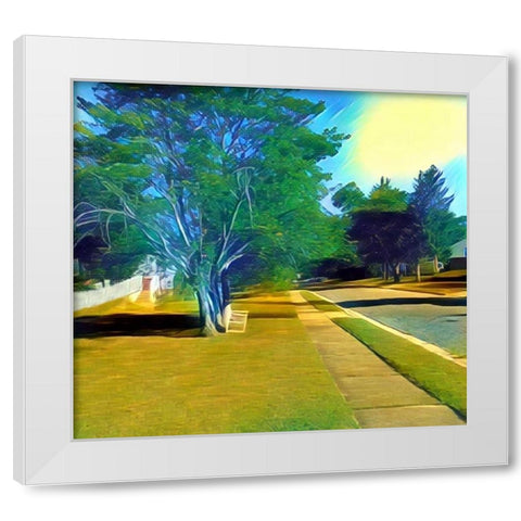 Coldbrook Lane White Modern Wood Framed Art Print by Butcher, Sarah