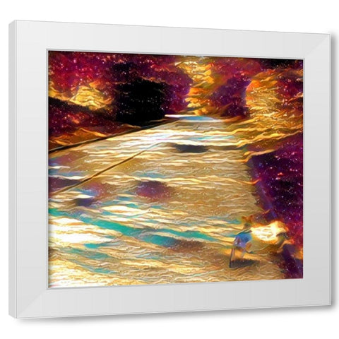 Shady View Walk White Modern Wood Framed Art Print by Butcher, Sarah