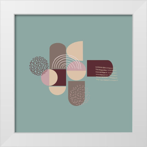 Mid Century 1 White Modern Wood Framed Art Print by Swati, Siotia