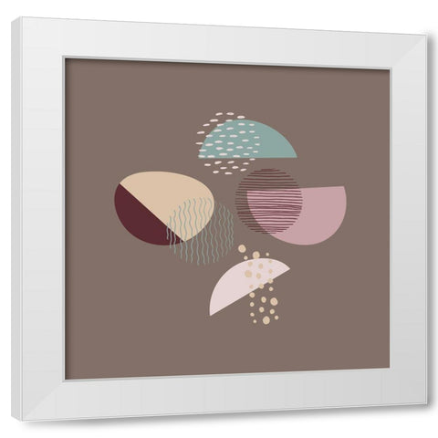 Mid Century 3 White Modern Wood Framed Art Print by Swati, Siotia