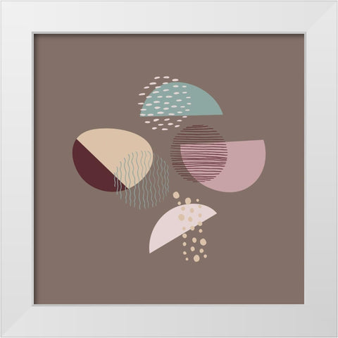 Mid Century 3 White Modern Wood Framed Art Print by Swati, Siotia