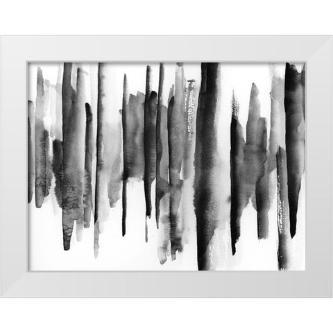 Band W 2 White Modern Wood Framed Art Print by vdk atelier