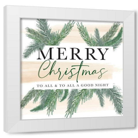 Merry Christmas to All White Modern Wood Framed Art Print by Stella & Jack Studio
