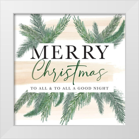 Merry Christmas to All White Modern Wood Framed Art Print by Stella & Jack Studio