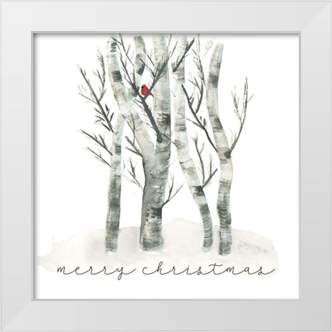 Merry Christmas 3 White Modern Wood Framed Art Print by Stella & Jack Studio