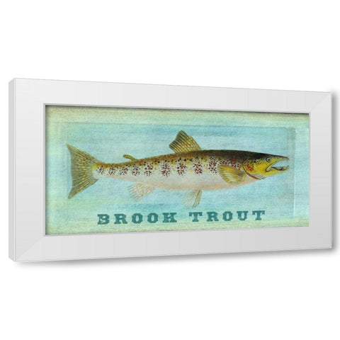 Brook Trout White Modern Wood Framed Art Print by Carlson, Tina
