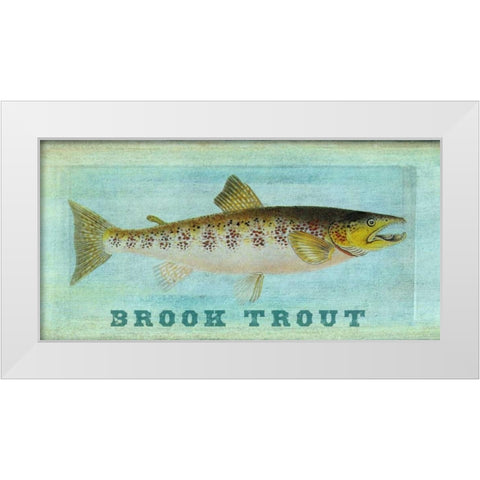 Brook Trout White Modern Wood Framed Art Print by Carlson, Tina