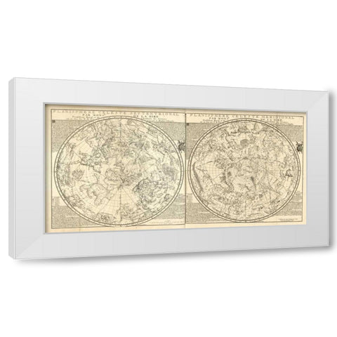 Planisphere Celeste White Modern Wood Framed Art Print by Carlson, Tina