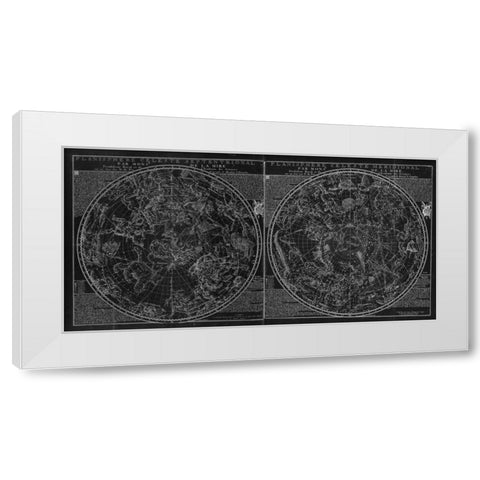 Planisphere Celeste BW White Modern Wood Framed Art Print by Carlson, Tina