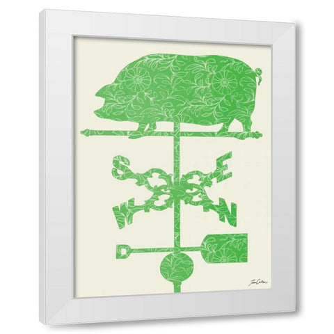 Weather Vane Hog White Modern Wood Framed Art Print by Carlson, Tina