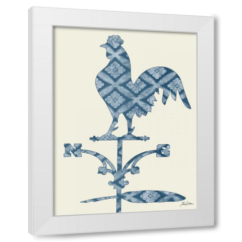 Weather Vane Rooster White Modern Wood Framed Art Print by Carlson, Tina