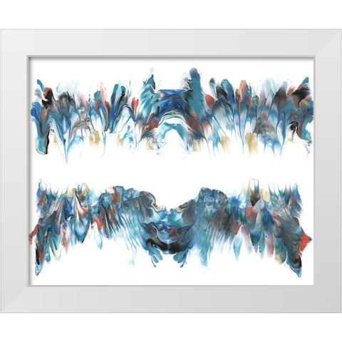 Abstract Sound Waves White Modern Wood Framed Art Print by Carlson, Tina