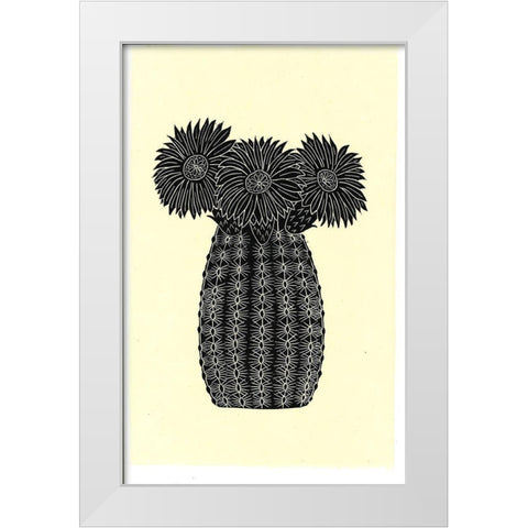 Cactus 1BW White Modern Wood Framed Art Print by Carlson, Tina