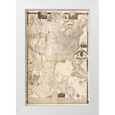 Washington USA White Modern Wood Framed Art Print by Carlson, Tina