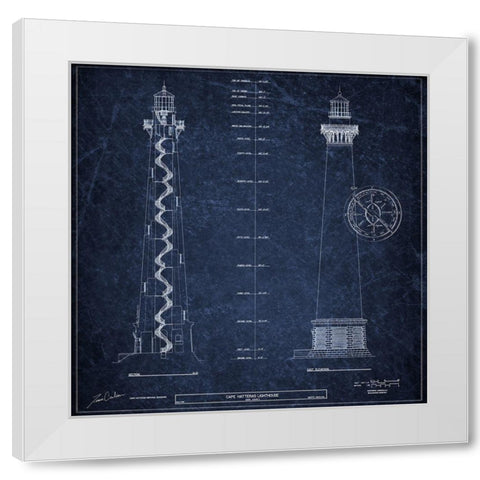 Cape Hatteras 1 Navy 2 White Modern Wood Framed Art Print by Carlson, Tina