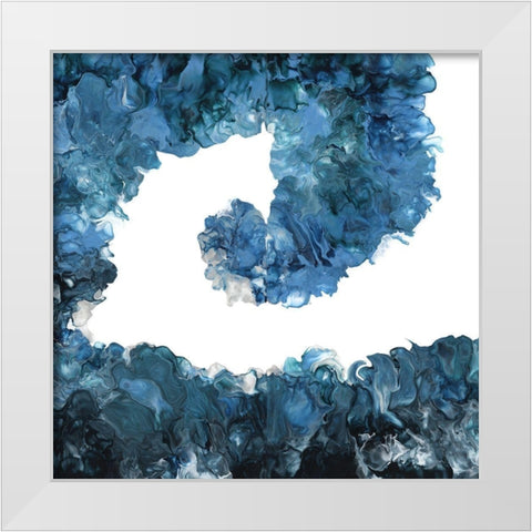 Abstract Wave White Modern Wood Framed Art Print by Carlson, Tina