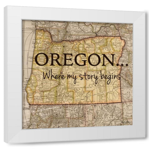 Story Oregon White Modern Wood Framed Art Print by Carlson, Tina